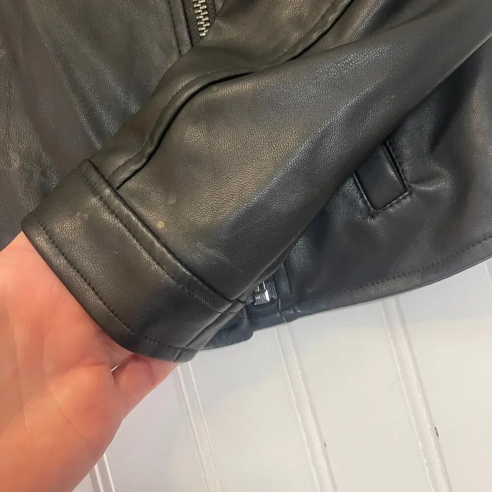 Gap Kids Faux Leather‎ Moto Jacket Size Girls Medium 8/9 READ